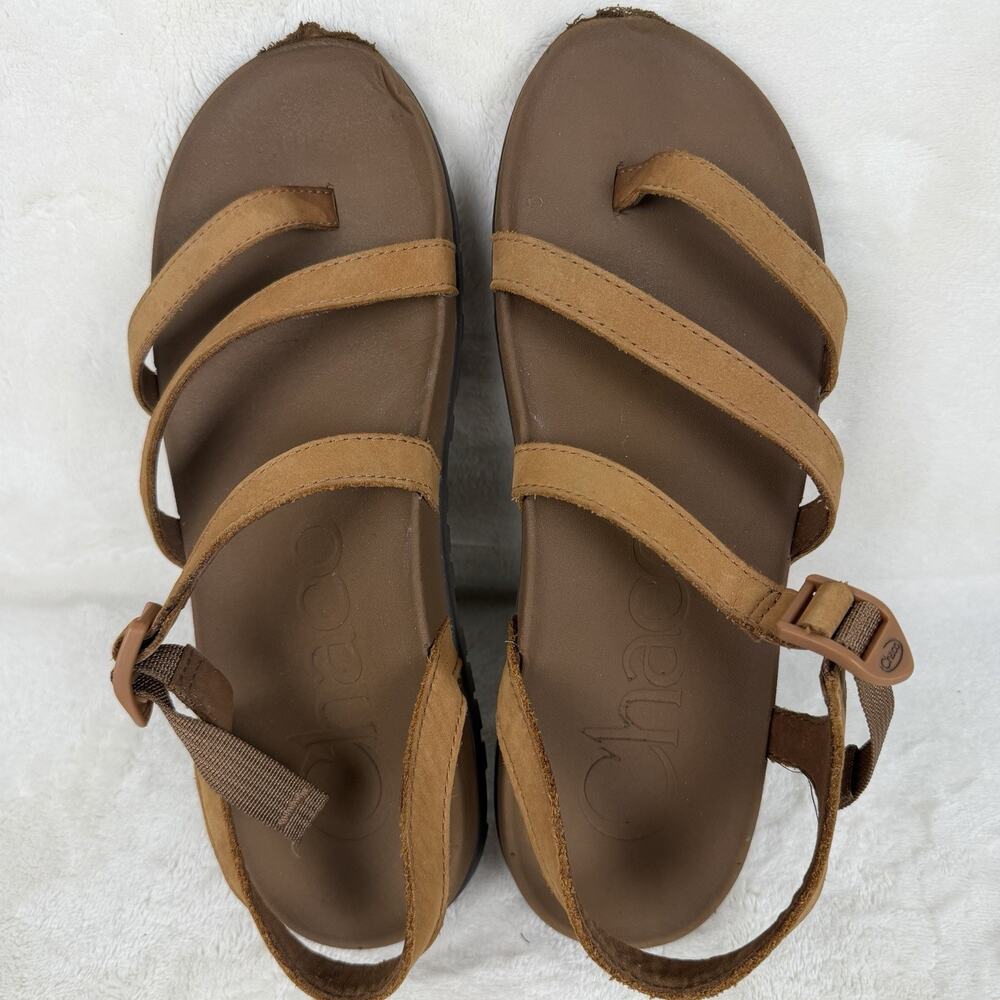 Chaco Women’s Brown Leather Toe Loop Lowdown Sandals Adjustable Straps 10 - Picture 8 of 10